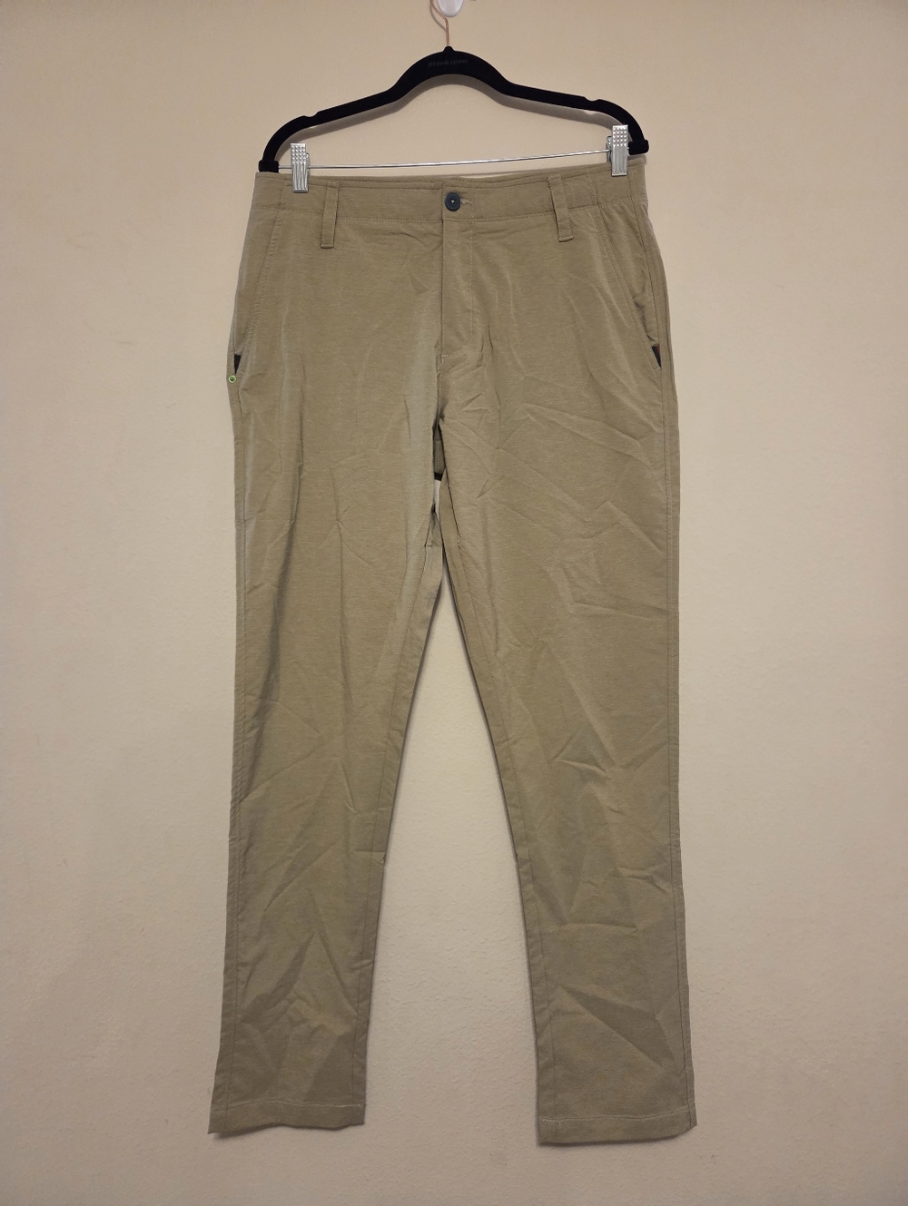 William Murray Golf Pants 32 Tab Khaki Solid Stretch Polyester Spandex